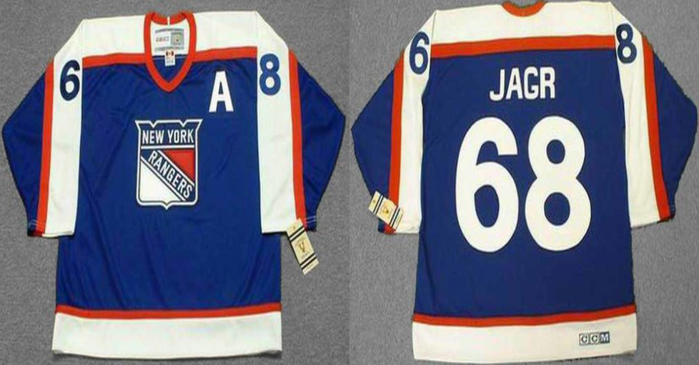 2019 Men New York Rangers 68 Jagr blue style #2 CCM NHL jerseys